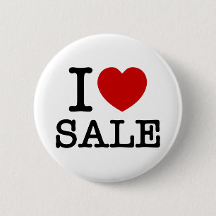 I HEART [LOVE] VERKOOP RONDE BUTTON 5,7 CM