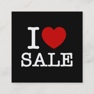 I HEART [LOVE] VERKOOP VIERKANTE VISITEKAARTJE