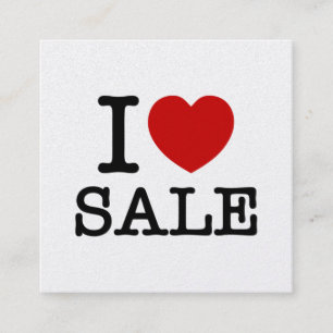 I HEART [LOVE] VERKOOP VIERKANTE VISITEKAARTJE