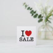 I HEART [LOVE] VERKOOP VIERKANTE VISITEKAARTJE (Staand voorkant)