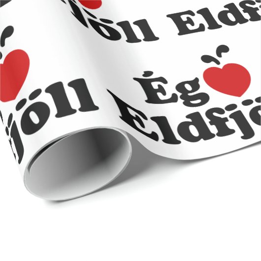 I Heart (Love) Volcanoes (Ég Elska Eldfjöll) Cadeaupapier (Rol Hoek)