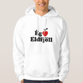 I Heart (Love) Volcanoes (Ég Elska Eldfjöll) Hoodie (Voorkant)