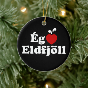 I Heart (Love) Volcanoes (Ég Elska Eldfjöll) Keramisch Ornament
