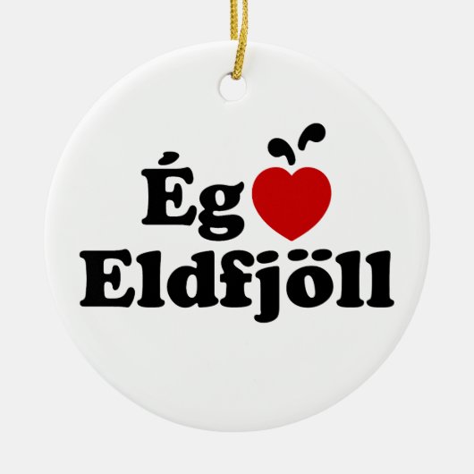 I Heart (Love) Volcanoes (Ég Elska Eldfjöll) Keramisch Ornament (Voorkant)