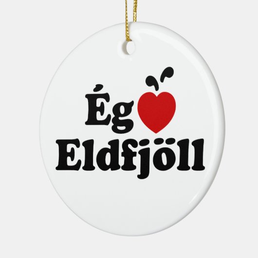 I Heart (Love) Volcanoes (Ég Elska Eldfjöll) Keramisch Ornament (Links)