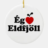 I Heart (Love) Volcanoes (Ég Elska Eldfjöll) Keramisch Ornament (Achterkant)