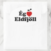 I Heart (Love) Volcanoes (Ég Elska Eldfjöll) Ovale Sticker (Tas)