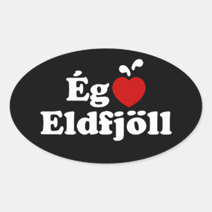 I Heart (Love) Volcanoes (Ég Elska Eldfjöll) Ovale Sticker