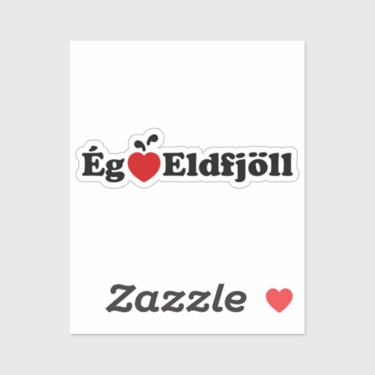 I Heart (Love) Volcanoes (Ég Elska Eldfjöll) Sticker (Vel)