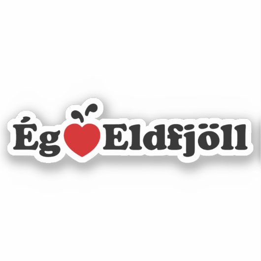 I Heart (Love) Volcanoes (Ég Elska Eldfjöll) Sticker (Voorkant)