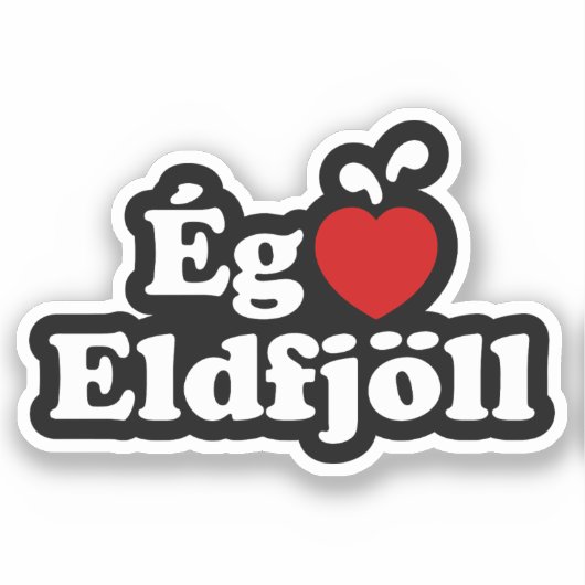 I Heart (Love) Volcanoes (Ég Elska Eldfjöll) Sticker (Voorkant)