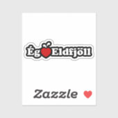 I Heart (Love) Volcanoes (Ég Elska Eldfjöll) Sticker (Vel)