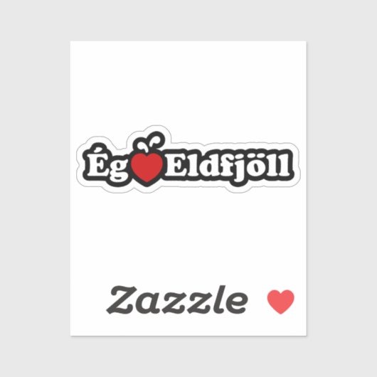 I Heart (Love) Volcanoes (Ég Elska Eldfjöll) Sticker (Vel)