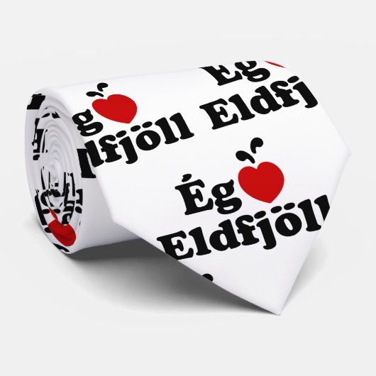 I Heart (Love) Volcanoes (Ég Elska Eldfjöll) Stropdas (Opgerold)