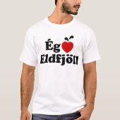 I Heart (Love) Volcanoes (Ég Elska Eldfjöll) T-shirt (Voorkant)