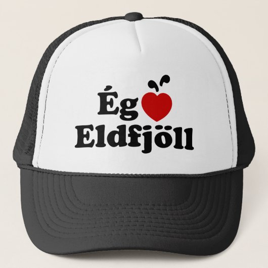 I Heart (Love) Volcanoes (Ég Elska Eldfjöll) Trucker Pet (Voorkant)