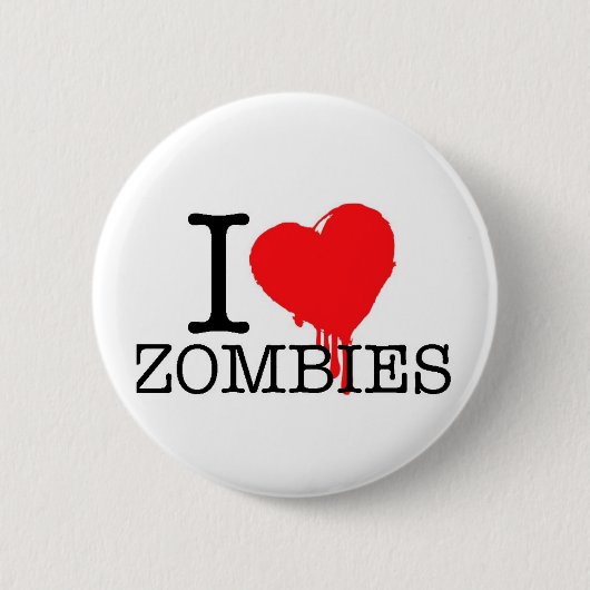 I HEART LOVE ZOMBIES RONDE BUTTON 5,7 CM (Voorkant)