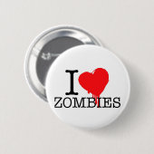I HEART LOVE ZOMBIES RONDE BUTTON 5,7 CM (Voorkant /achterkant)