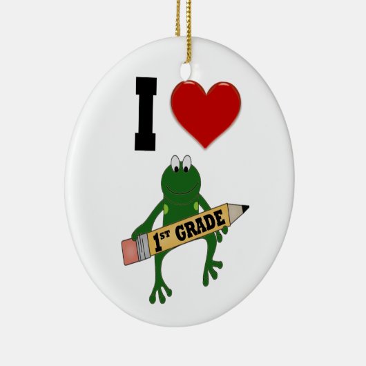 I Heart lst Grade Frog Keramisch Ornament (Rechts)