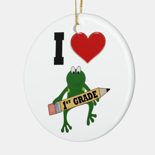 I Heart lst Grade Frog Keramisch Ornament (Links)