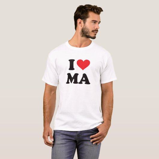 I Heart MA - Massachusetts T-shirt (Voorkant volledig)