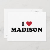 I Heart Madison Wisconsin Briefkaart (Voorkant / Achterkant)
