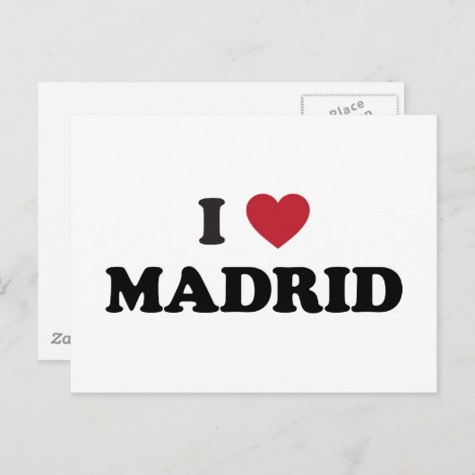 I Heart Madrid Spanje Briefkaart (Voorkant / Achterkant)
