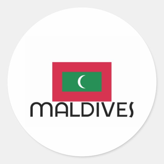 I HEART MALDIVES RONDE STICKER (Voorkant)