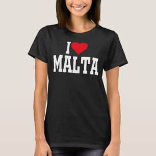 I Heart Malta met rood hart Ik hou van Malta T-shirt
