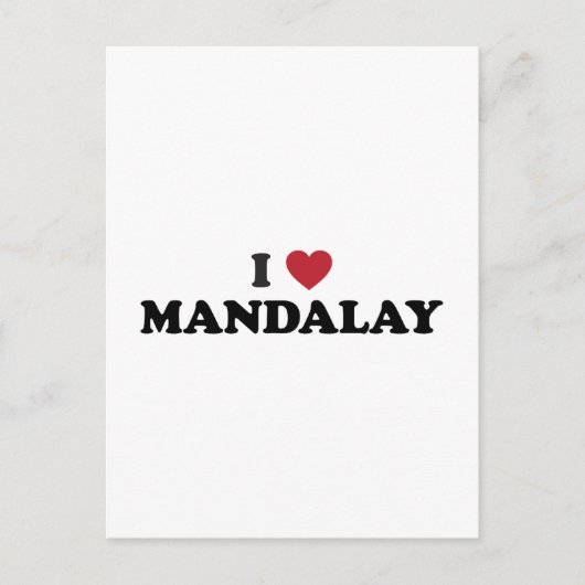 I Heart Mandalay Myanmar Briefkaart (Voorkant)