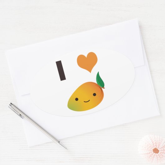 I Heart Mango Ovale Sticker (Envelop)