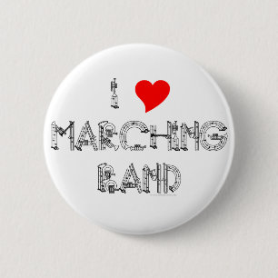 I Heart Marching Band Ronde Button 5,7 Cm