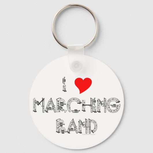 I Heart Marching Band Sleutelhanger (Voorkant)