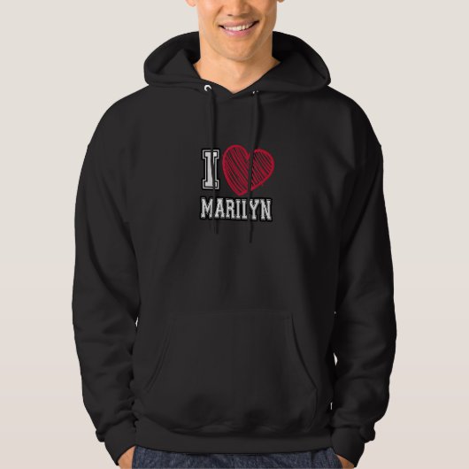 I Heart Marilyn Voornaam Ik hou van Marilyn Persoo Hoodie (Voorkant)