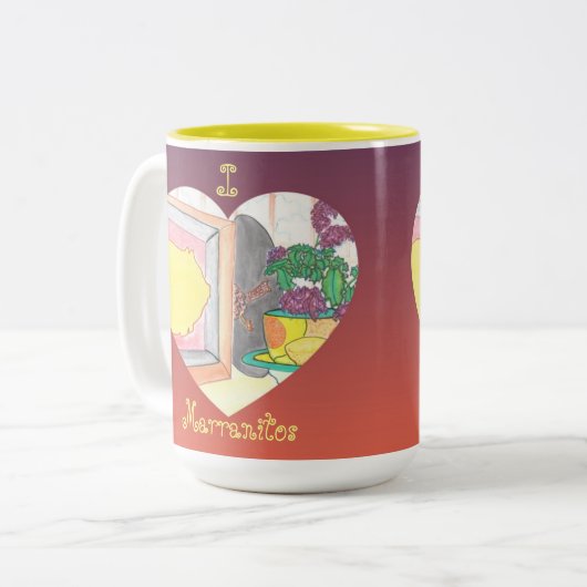 I Heart Marranitos Tweekleurige Koffiemok (Voorkant links)