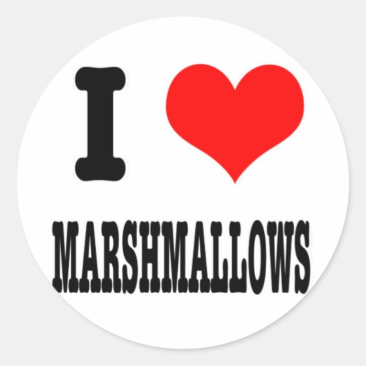 I HEART-marshmallows Ronde Sticker (Voorkant)