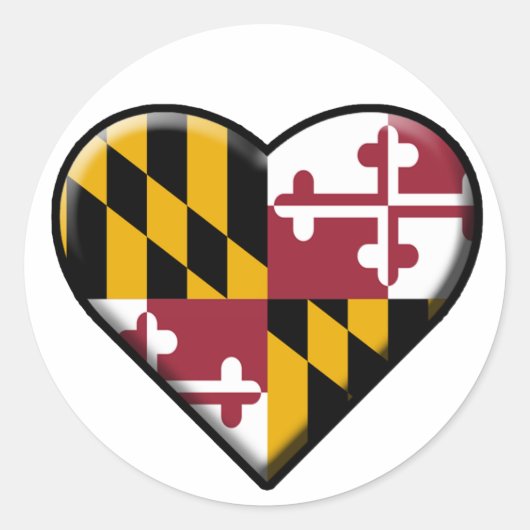 I Heart Maryland Decal (set of 6) Ronde Sticker (Voorkant)