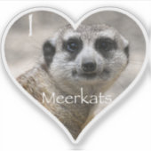 I Heart Meerkats Sticker (Voorkant)