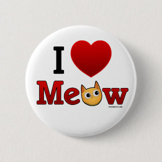 "I Heart Meow" "I Heart Cats" Kat Pin Ronde Button 5,7 Cm