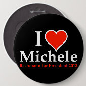 I Heart Michele Bachmann Ronde Button 6,0 Cm (Voorkant /achterkant)