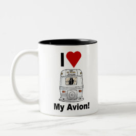 i Heart mijn Avion-achterkant Tweekleurige Koffiemok