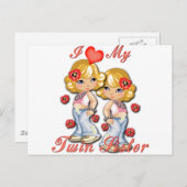 I (Heart) mijn Twin Sister Briefkaart (Voorkant / Achterkant)