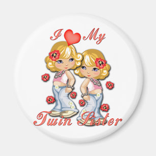 I (Heart) mijn Twin Sister Magneet