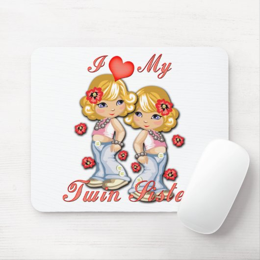 I (Heart) mijn Twin Sister Muismat (Met muis)