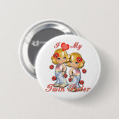 I (Heart) mijn Twin Sister Ronde Button 5,7 Cm (Voorkant /achterkant)