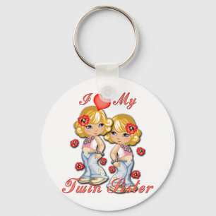 I (Heart) mijn Twin Sister Sleutelhanger