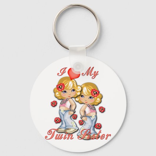 I (Heart) mijn Twin Sister Sleutelhanger (Voorkant)