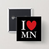 I Heart Minnesota Vierkante Button 5,1 Cm (Voorkant /achterkant)