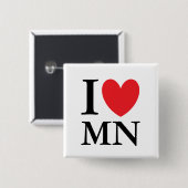 I Heart Minnesota Vierkante Button 5,1 Cm (Voorkant /achterkant)