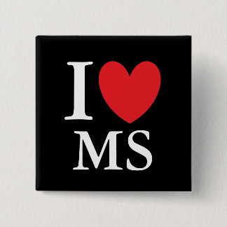 I Heart Mississippi Vierkante Button 5,1 Cm